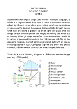 “Digital Single Lens Reflex”