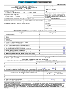 TTB F 5000.24Sm Excise Tax Return