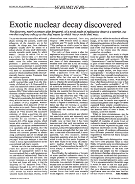 Exotic Nuclear Decay Discovered