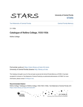 Catalogue of Rollins College, 1935-1936