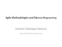 Agile Methodologies and Extreme Programming Corso Di Laurea