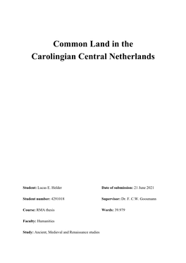 Common Land in the Carolingian Central Netherlands