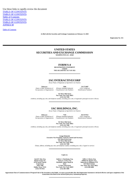 United States Securities and Exchange Commission Form