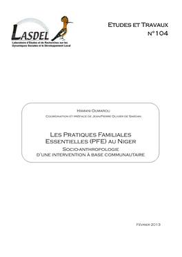 (PFE) Au Niger Socio-Anthropologie D’Une Intervention À Base Communautaire