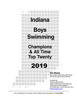 Jim Sharp – Boys Indiana High School Swimming and Diving Hall of Fame Historian