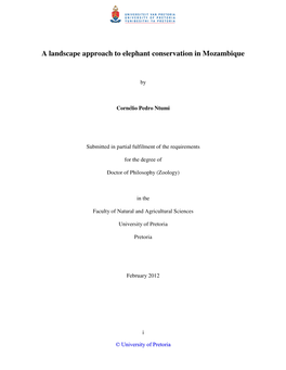 A Landscape Approach to Elephant Conservation in Mozambique