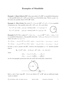 Examples of Manifolds