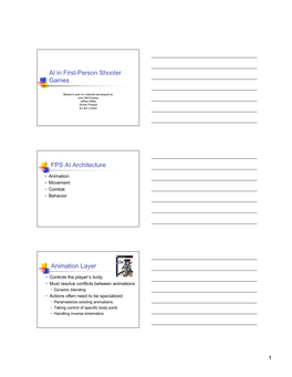 AI in First-Person Shooter Games FPS AI Architecture Animation Layer