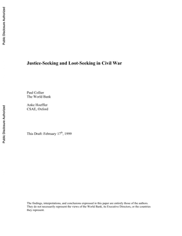 Justice-Seeking and Loot-Seeking in Civil War