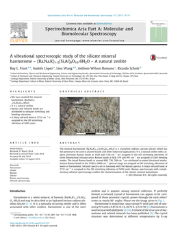 A Vibrational Spectroscopic Study of the Silicate Mineral Harmotome Â