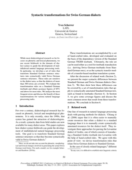 Syntactic Transformations for Swiss German Dialects