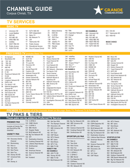 CHANNEL GUIDE Corpus Christi, TX