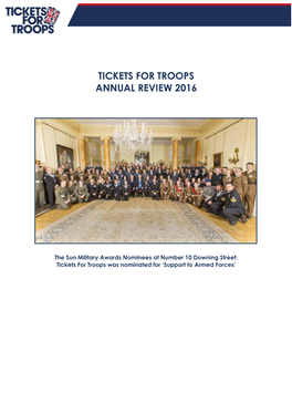 Tickets for Troops Annual Review 2016