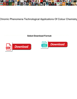 Chromic Phenomena Technological Applications of Colour Chemistry
