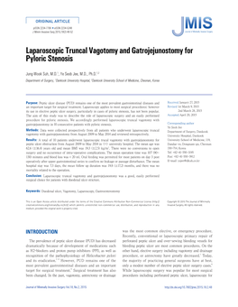 Laparoscopic Truncal Vagotomy and Gatrojejunostomy for Pyloric Stenosis
