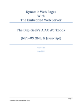 Dynamic Web Pages with the Embedded Web Server