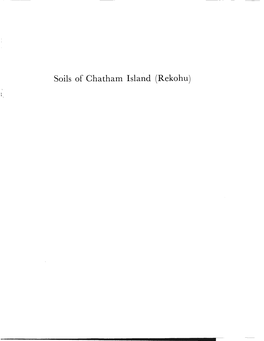 Soils of Chatham Island (Rekohu)
