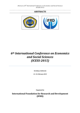 6Th International Conference on Economics and Social Sciences (ICESS-2015)