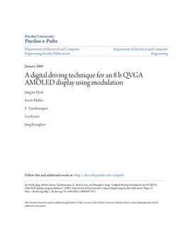 A Digital Driving Technique for an 8 B QVGA AMOLED Display Using Modulation Jang Jae Hyuk