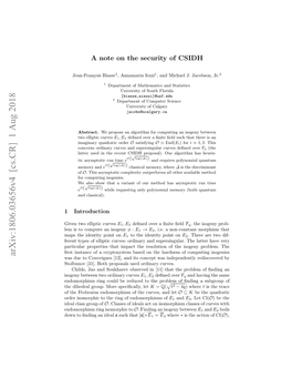 A Note on the Security of CSIDH