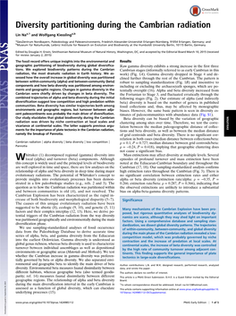 Diversity Partitioning During the Cambrian Radiation