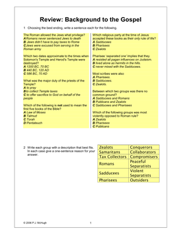 GCSE --- Reviewbackgroundgospel