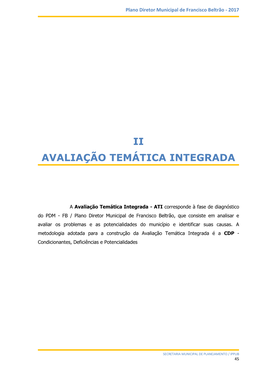 Ii Avaliação Temática Integrada