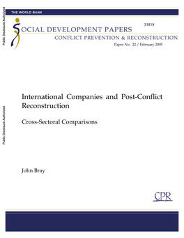 International Companies and Post-Conflict Reconstruction
