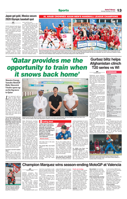 'Qatar Provides Me the Opportunity to Train When It Snows Back Home'