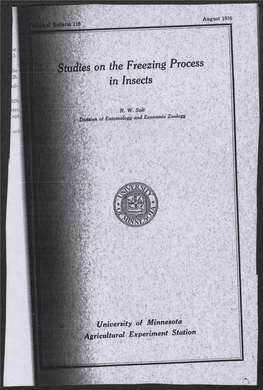 Ies on the Freezing Process in Insects