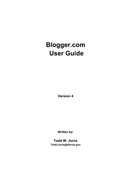 Blogger.Com User Guide