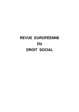Revue Européenne Du Droit Social Nr