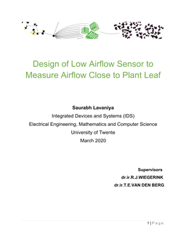 Design of Low Airflow Sensor to Measure Airflow Close to Plant Leaf