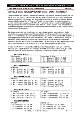 2010 CLAXTON 2010 in REVIEW! - by Peter Flintoff Section 1