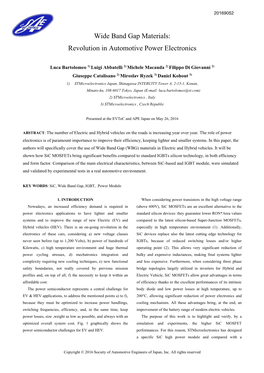 Wide Band Gap Materials: Revolution in Automotive Power Electronics