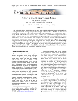 A Study of Synoptic-Scale Tornado Regimes