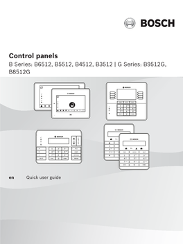 Control Panels B Series: B6512, B5512, B4512, B3512 | G Series: B9512G, B8512G