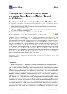 Investigation of the Mechanical Properties of a Carbon Fibre-Reinforced Nylon Filament for 3D Printing