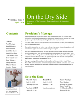 April 2019 on the Dry Side