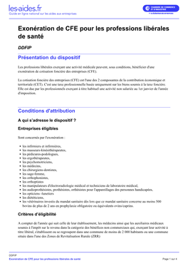 DDFIP Présentation Du Dispositif