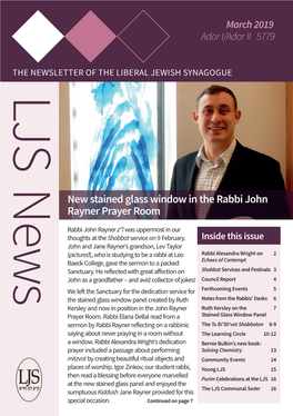 LJS Newsthe NEWSLETTER of the LIBERAL JEWISH SYNAGOGUE