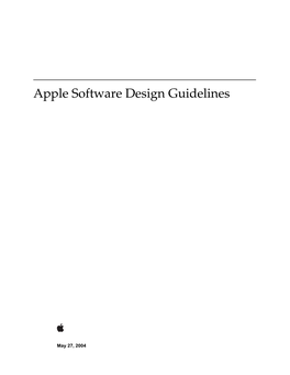 Apple Software Design Guidelines