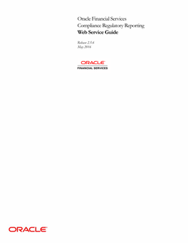 Oracle Financial Services Regulatory Reporting 2.1 Web Service Guide