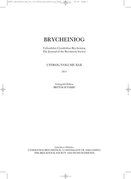 Brycheiniog Vol 42:44036 Brycheiniog 2005 28/2/11 10:18 Page 1