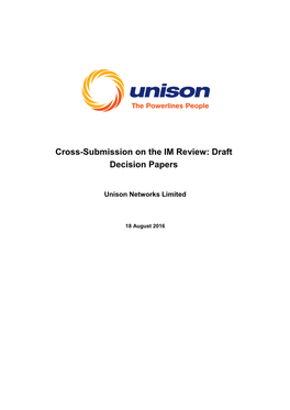 Cross-Submission on the IM Review: Draft Decision Papers