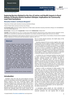 Exploring Barriers Related to the Use of Latrine and Health Impacts In
