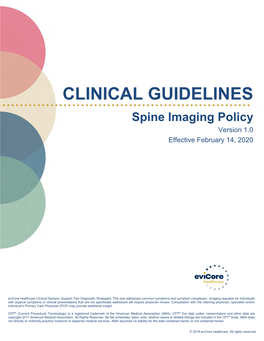 Evicore Spine Imaging Guidelines