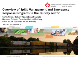 Overview of Spills Management and Emergency Response Programs In