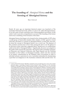 The Founding of Aboriginal History and the Forming of Aboriginal History