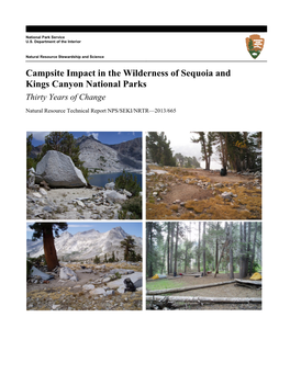 Campsite Impact in the Wilderness of Sequoia and Kings Canyon National Parks Thirty Years of Change